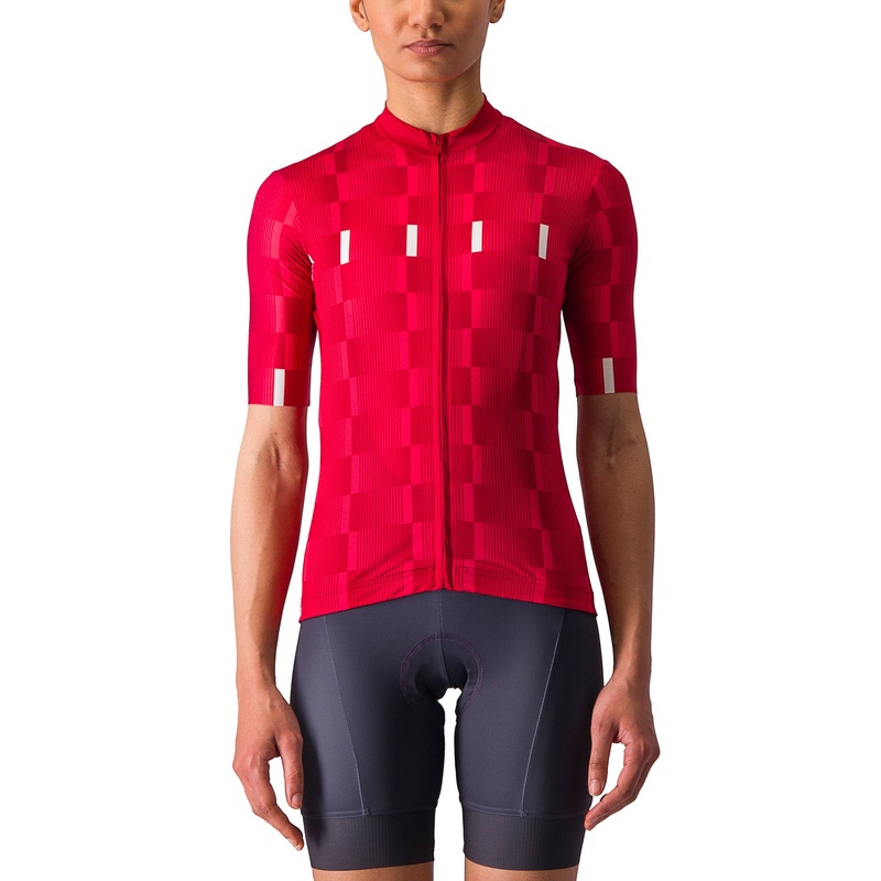 Castelli Womens Dimensione Jersey Red / White LARGE