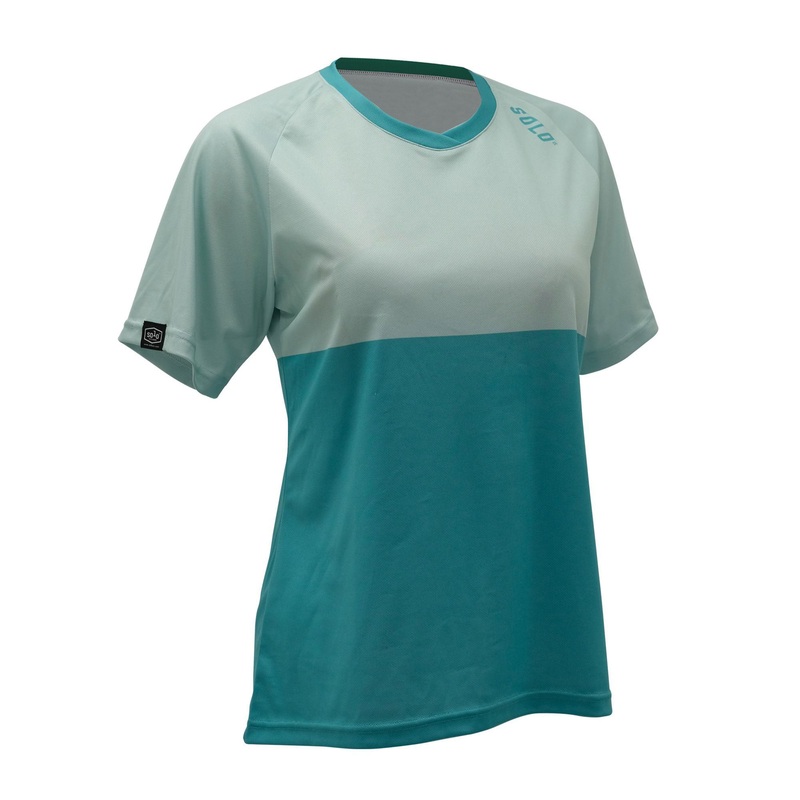Solo Womens Explore Jersey Teal / Light Blue 2XLARGE