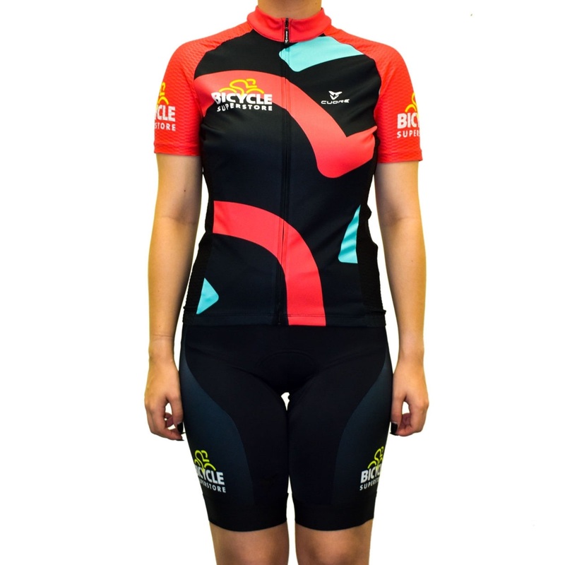 Bicycle Superstore Womens Cuore Jersey Coral Coral Swirl Small